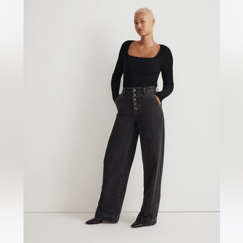 Madewell curvy super wide leg jeans
